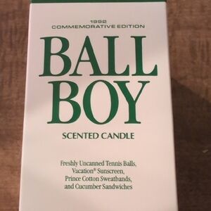 Ball Boy Commemorative Scented Candle - White and Green